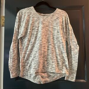 Grey and white patterned lululemon long sleeve top